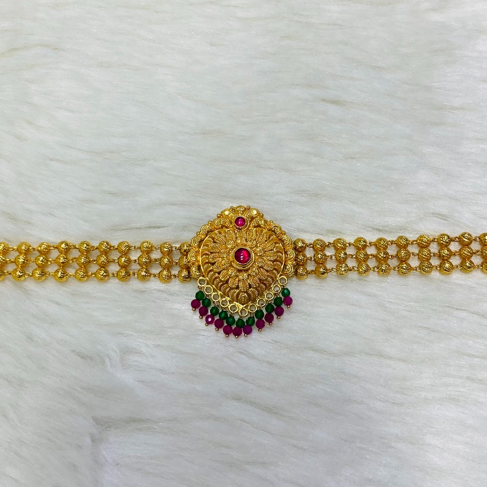 916 Gold Temple Design Short Necklace