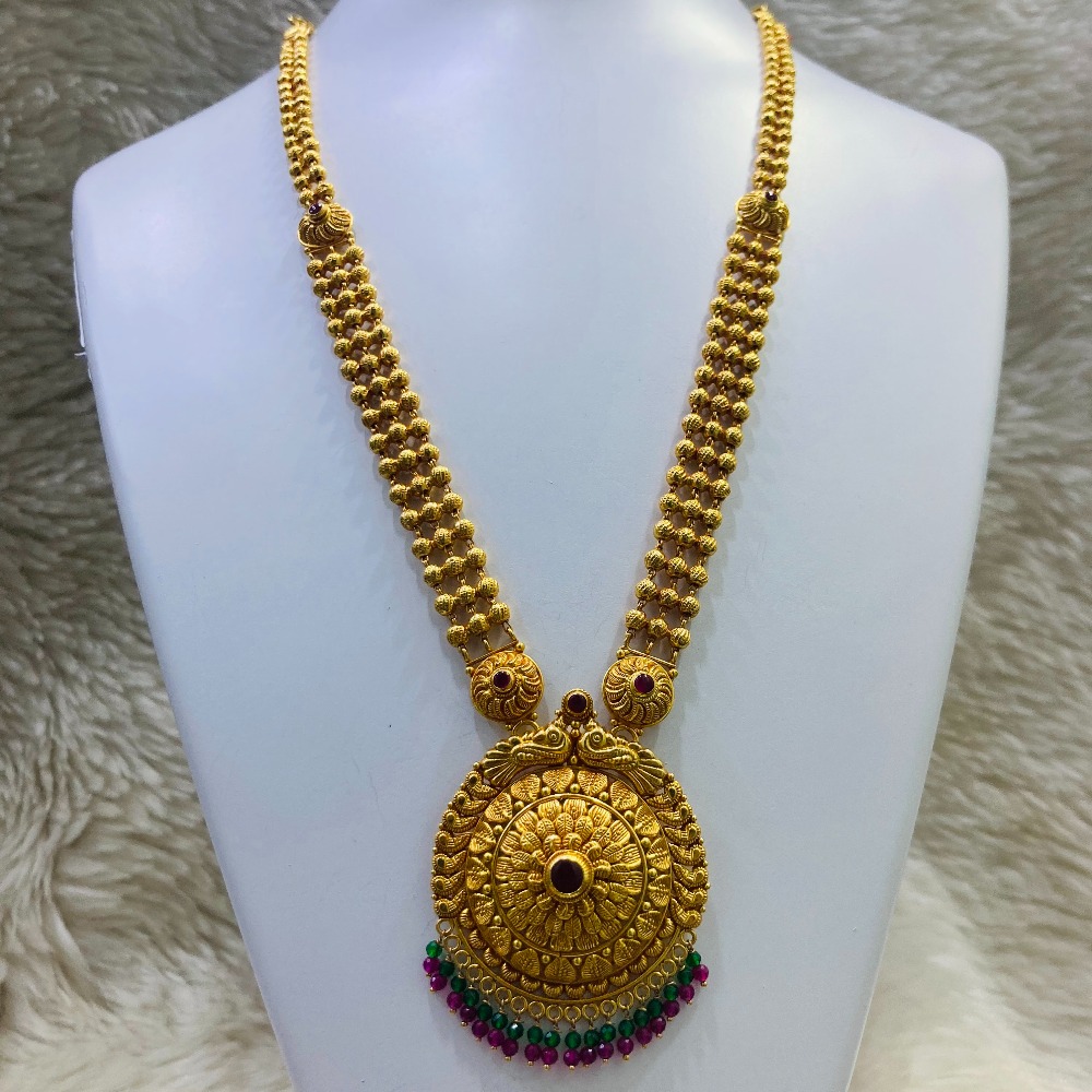 22K Gold Contemporary Design Long Necklace