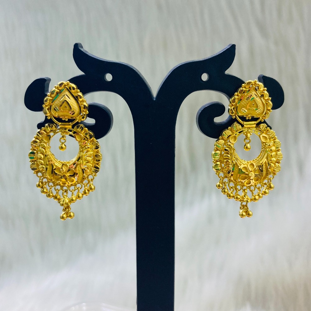 22K Gold Chandbali Design Earring For Women