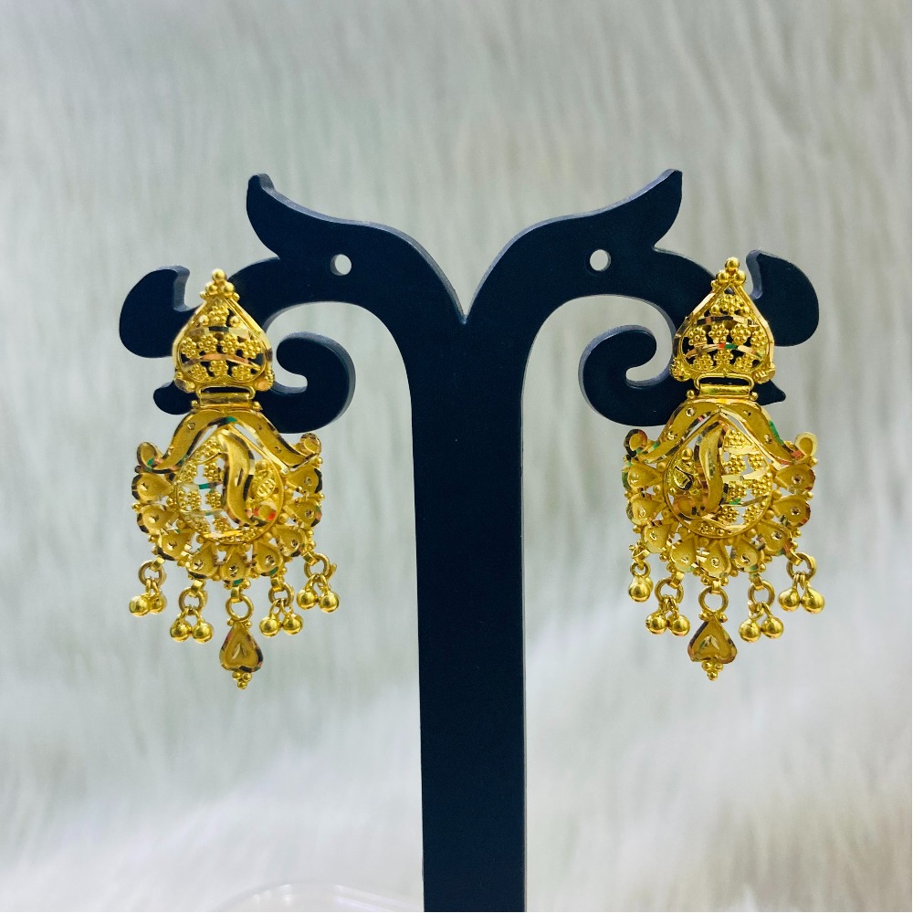 916 Gold Traditional Design Earring