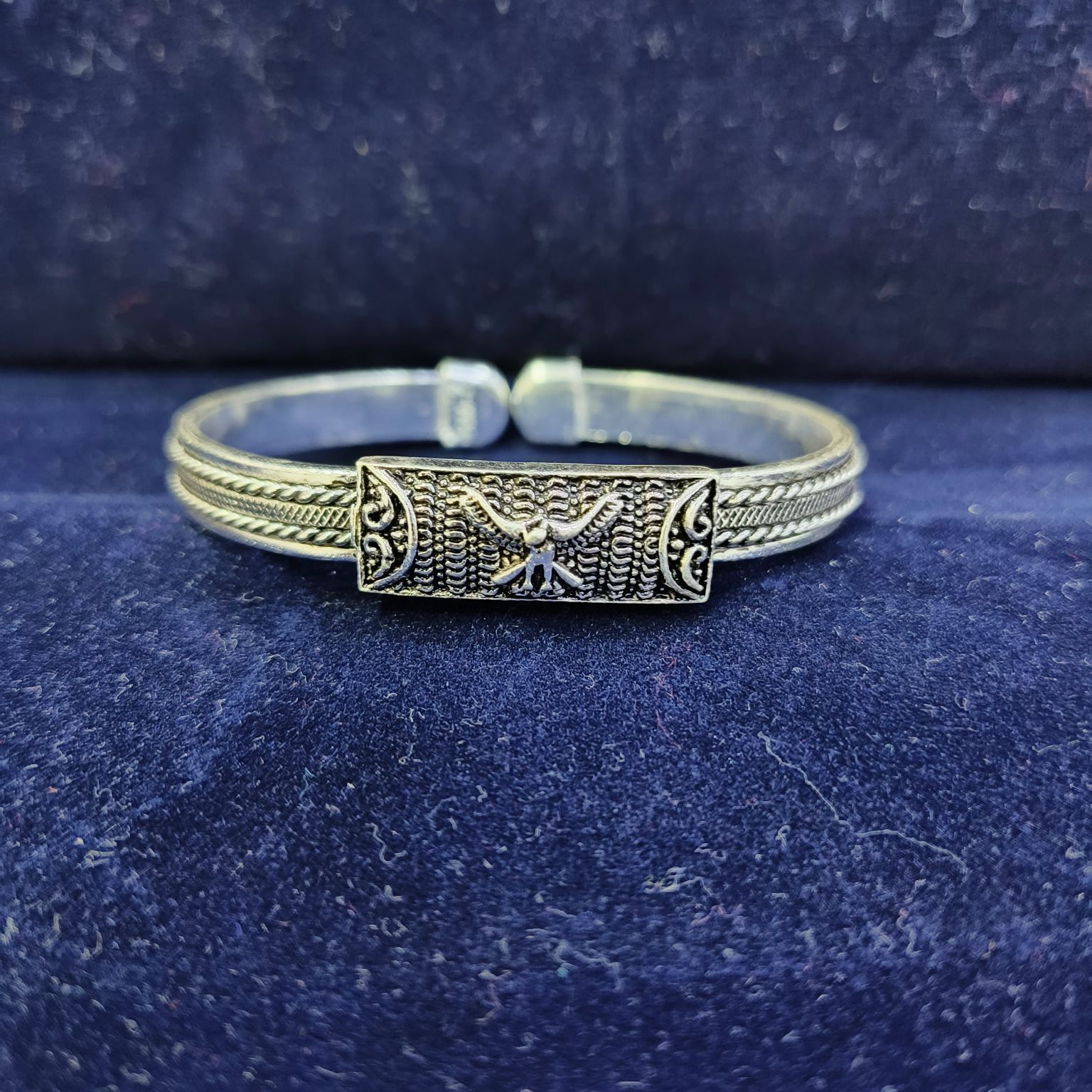 70K Silver Fancy Gents Kada