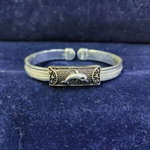 70K Silver Fancy Kada For Men