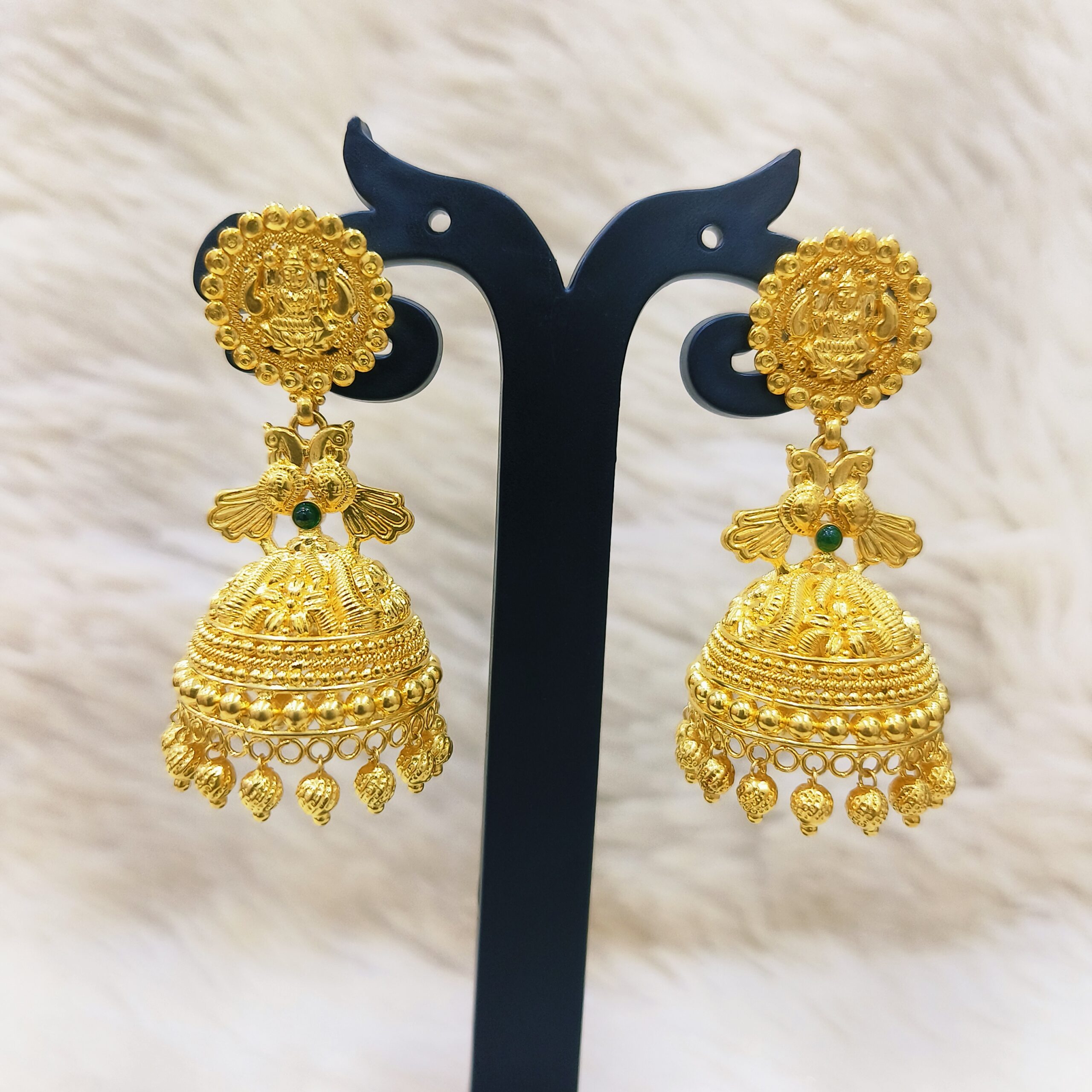 22K Gold Latkan Ghughri Jumkha
