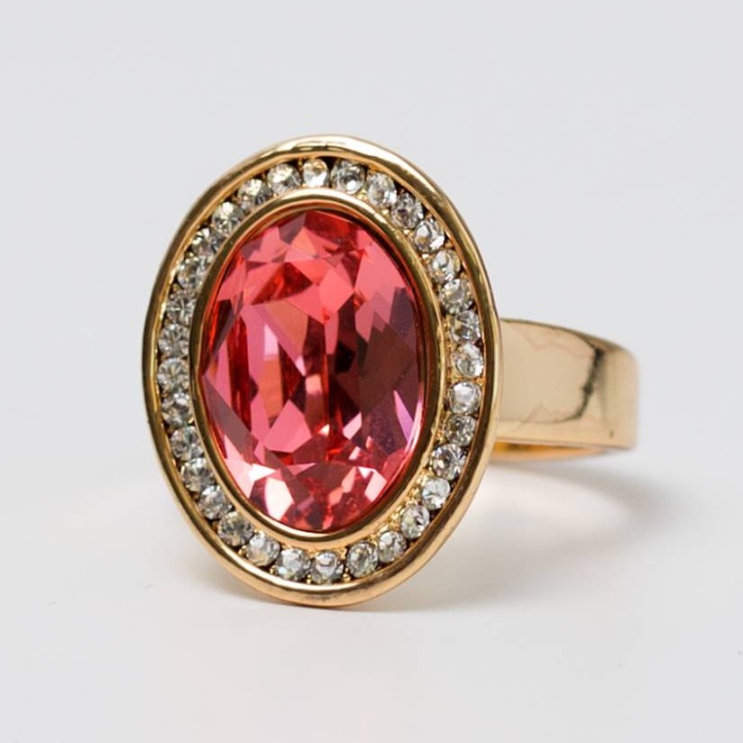 Rose Gold Red Stone Ring