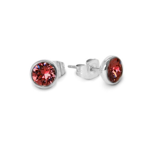 Gold Red Stone Top Earring