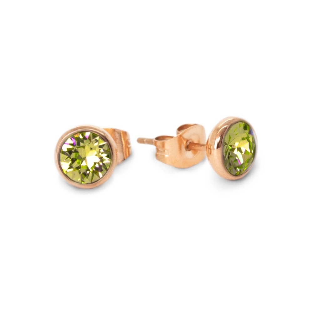Gold Green Stone Top Earring
