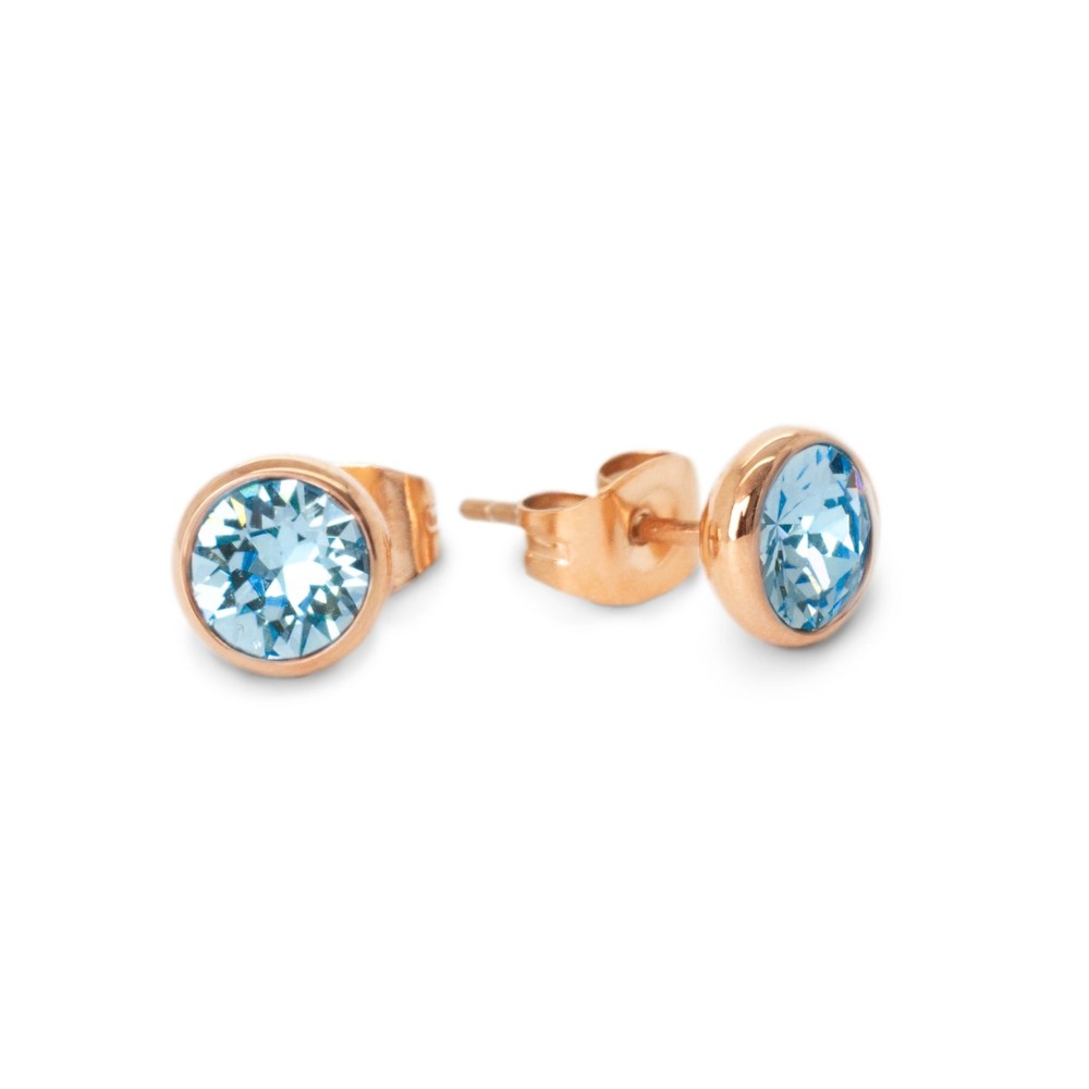 Gold Blue Stone Top Earring