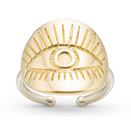 Gold Evil eye luck and protection ring