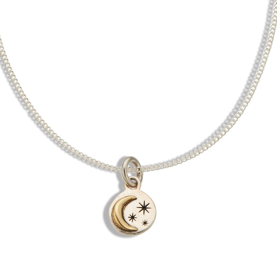 Gold Sun And Moon Pendant Necklace