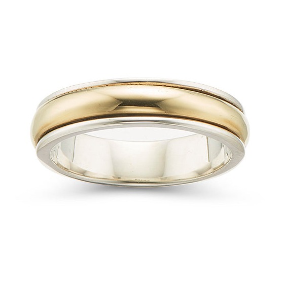 Gold Plain Blessings meditation spinning Ring