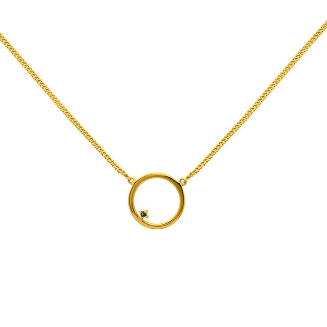 Gold Round Pendant Necklace