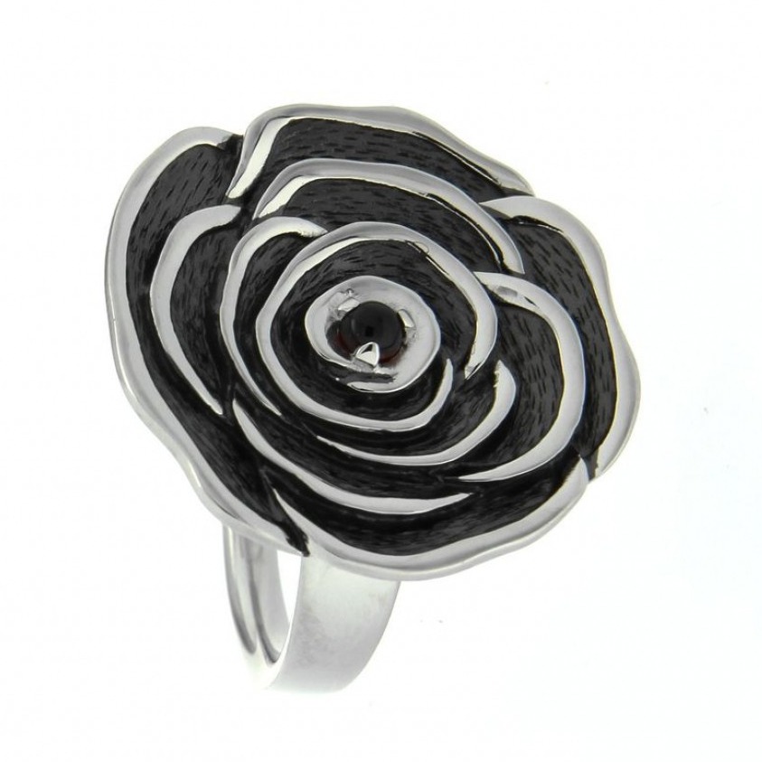 White Gold Antique Rose Ring