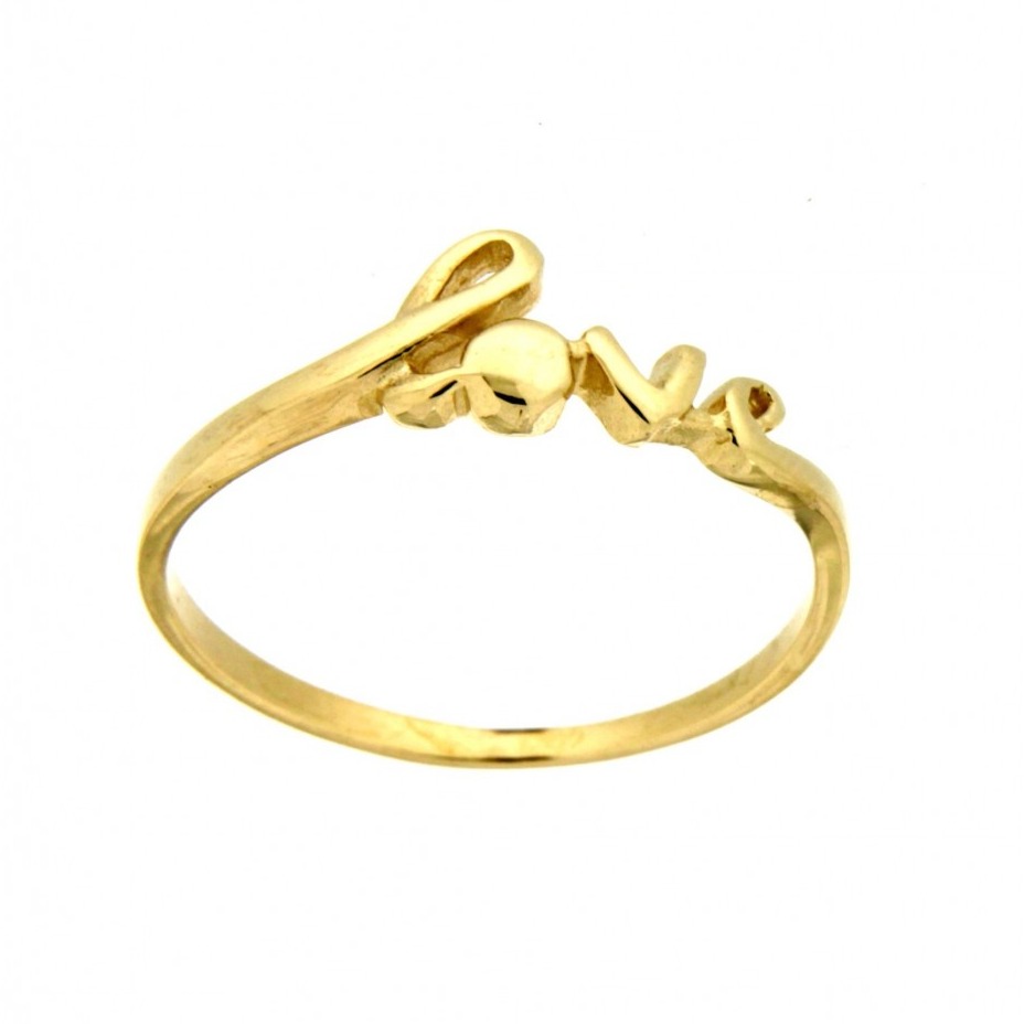 Gold plain Love Ring
