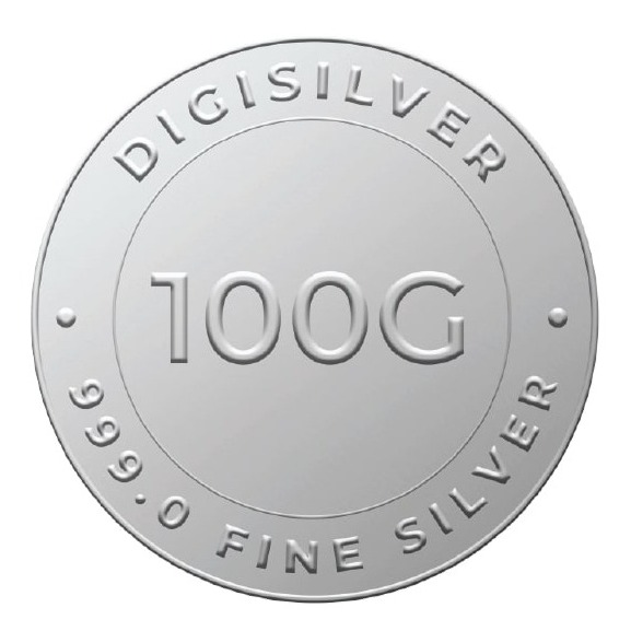 Digigold 100 gram silver coin 24k (99.9%)