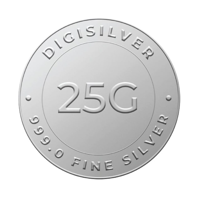 Digigold 25 gram silver coin 24k (99.9%)