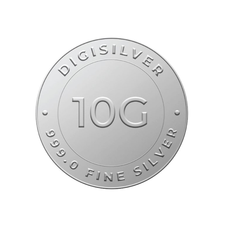 Digigold 10 gram silver coin 24k (99.9%)