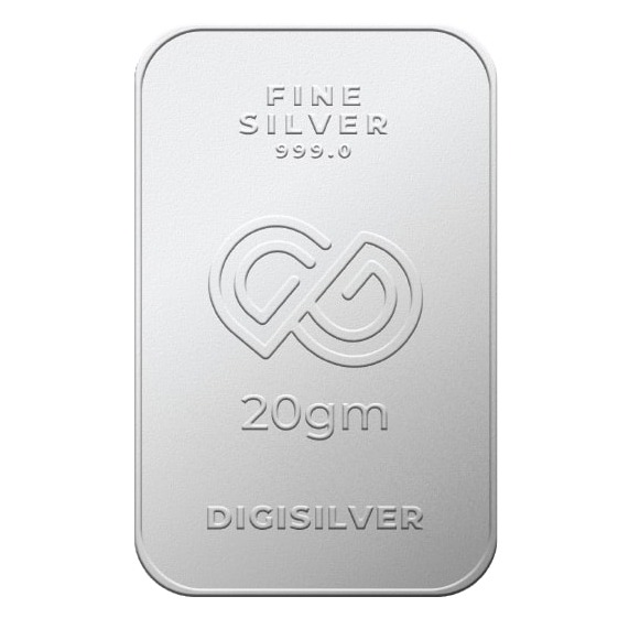 Digigold 20 gram silver mint bar 24k (99.9%)