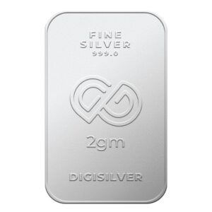 Digigold 2 gram silver mint bar 24k (99.9%)