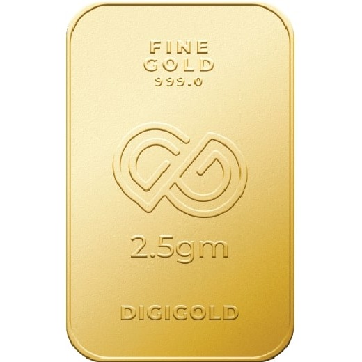 Digigold 2.5 gram gold mint bar 24k (99.9%)