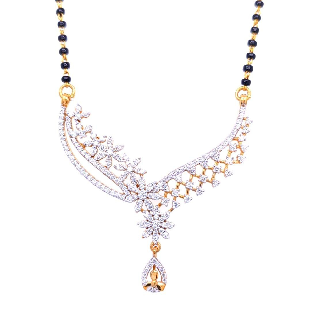 Floral Grace Diamond Mangalsutra Set - Image 3