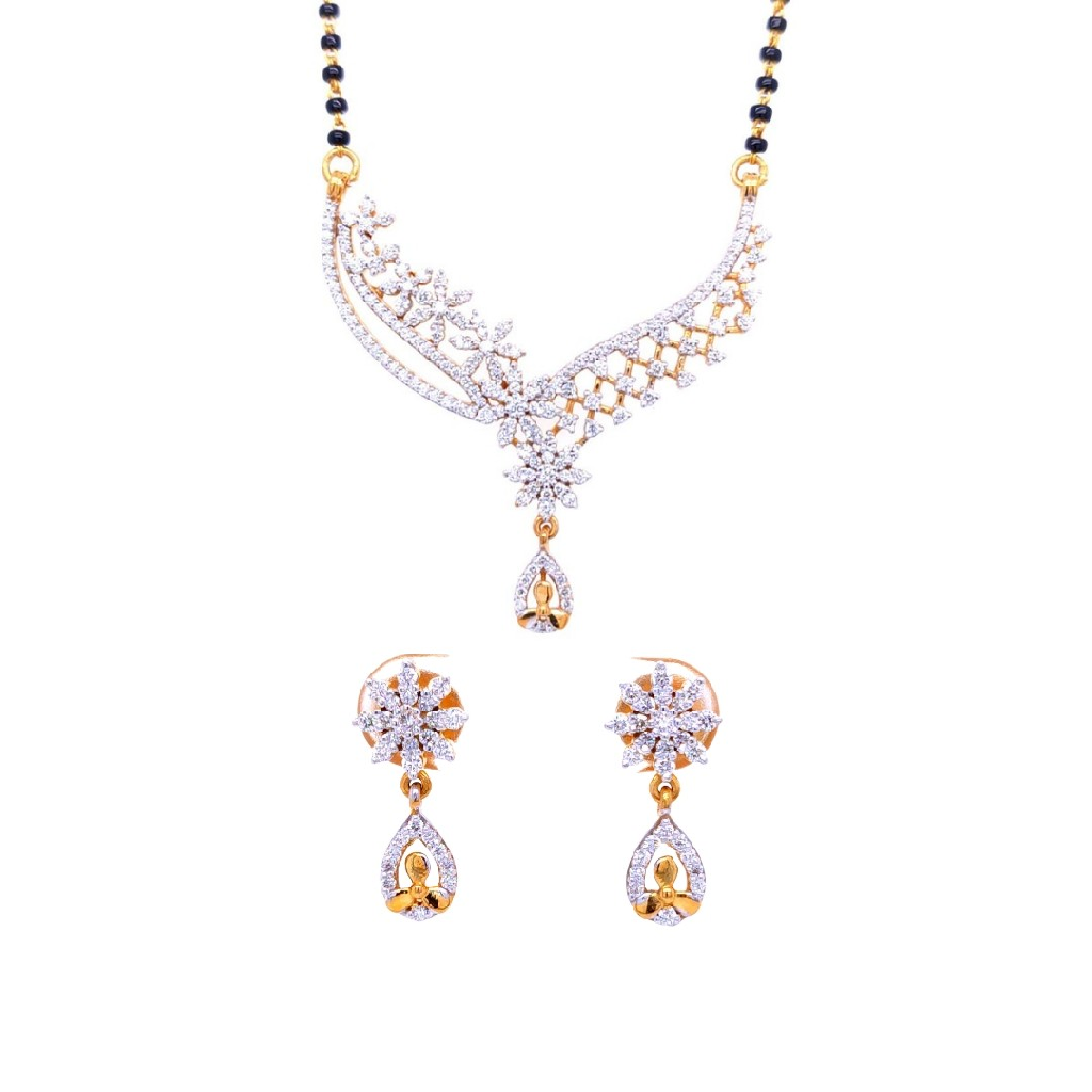 Floral Grace Diamond Mangalsutra Set