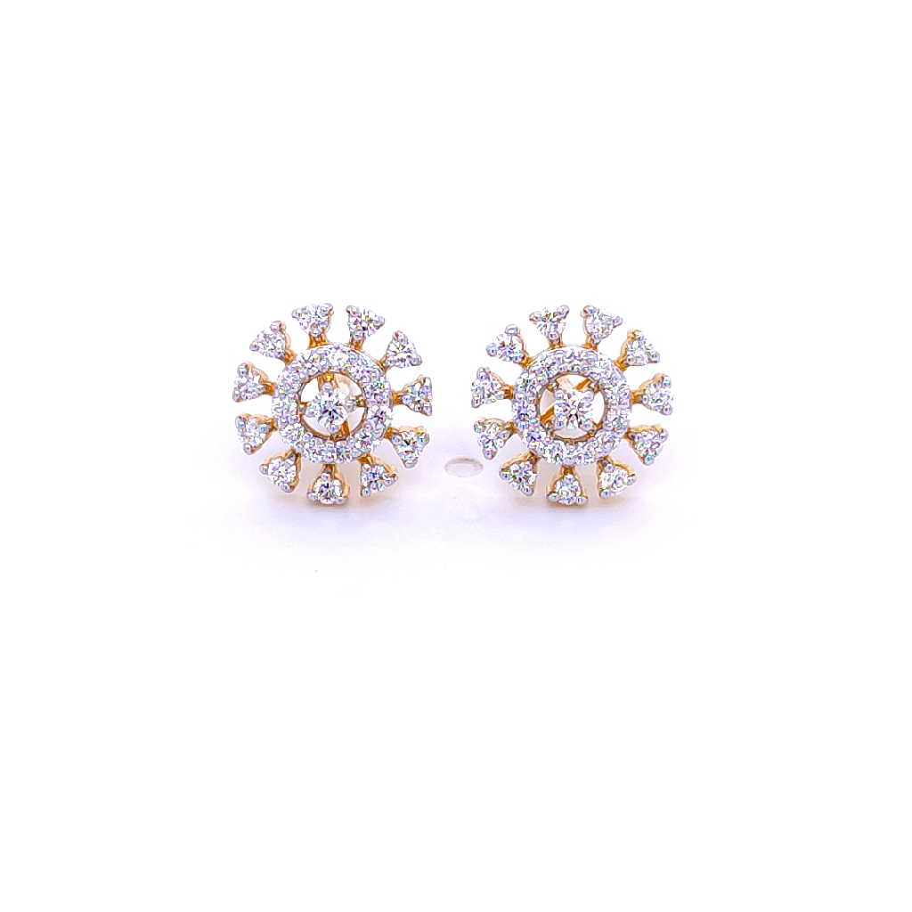 Jaze Cluster Diamond Stud Earrings - Image 2