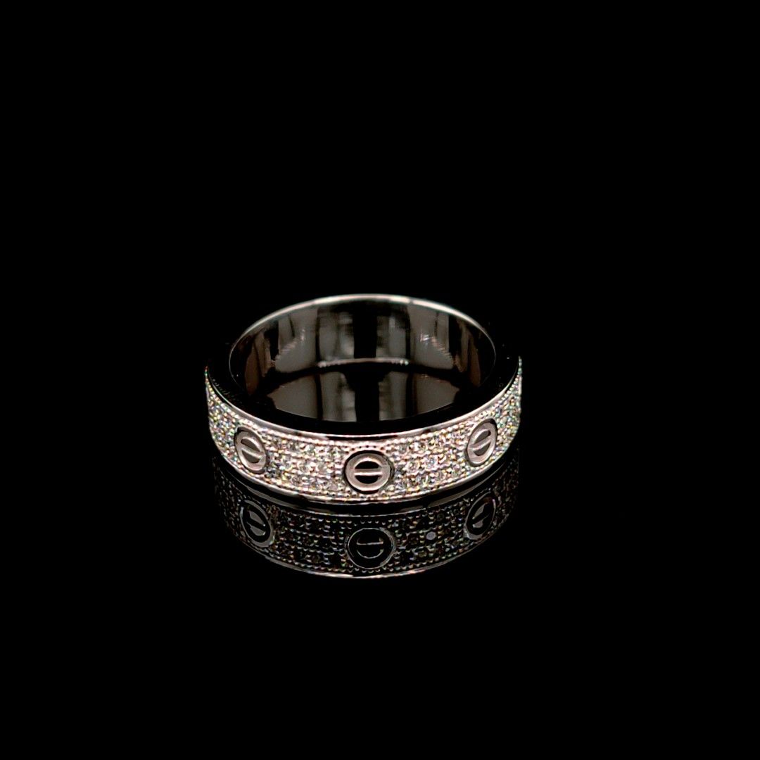 Luv Diamond Band in White Gold 18 kt - Image 2