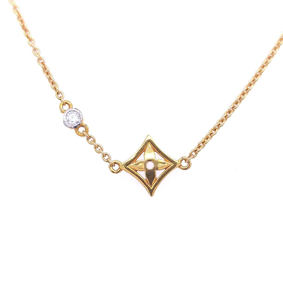 14K Gold Natural Diamond Necklace - Image 2