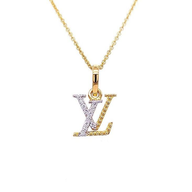 LV Diamond Pendant & Earring Set - Image 3