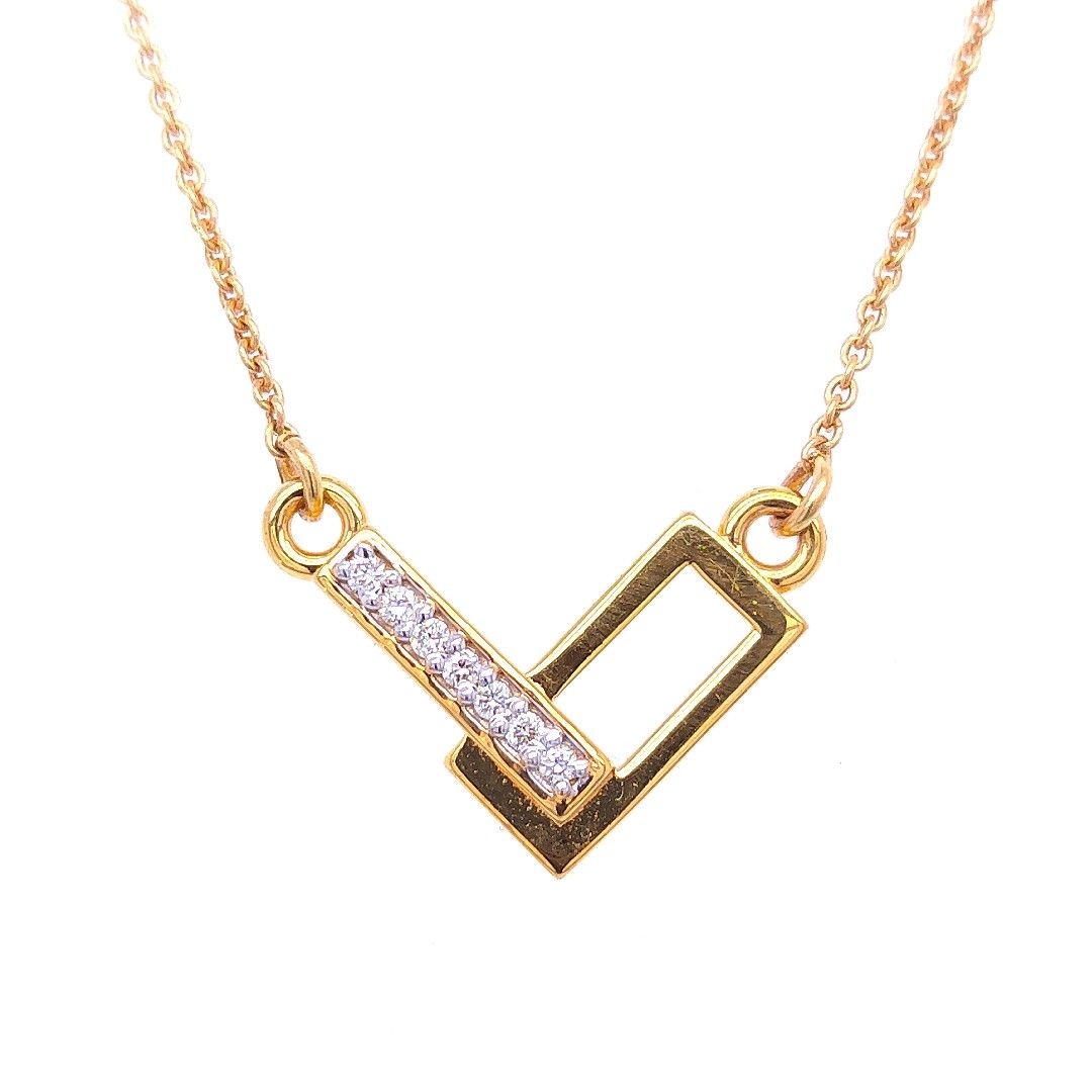 Charming Cubical Diamond Chain Necklace - Image 3