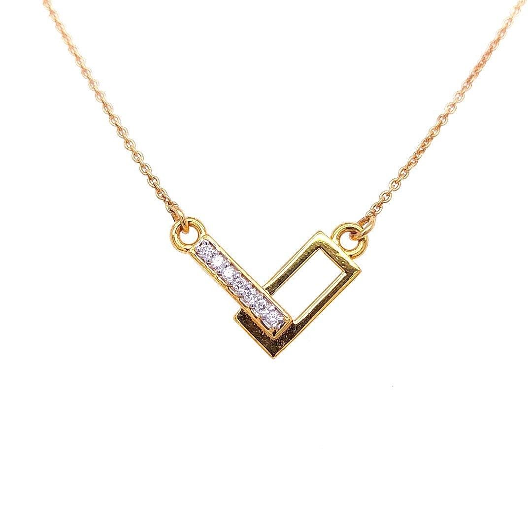 Charming Cubical Diamond Chain Necklace - Image 2