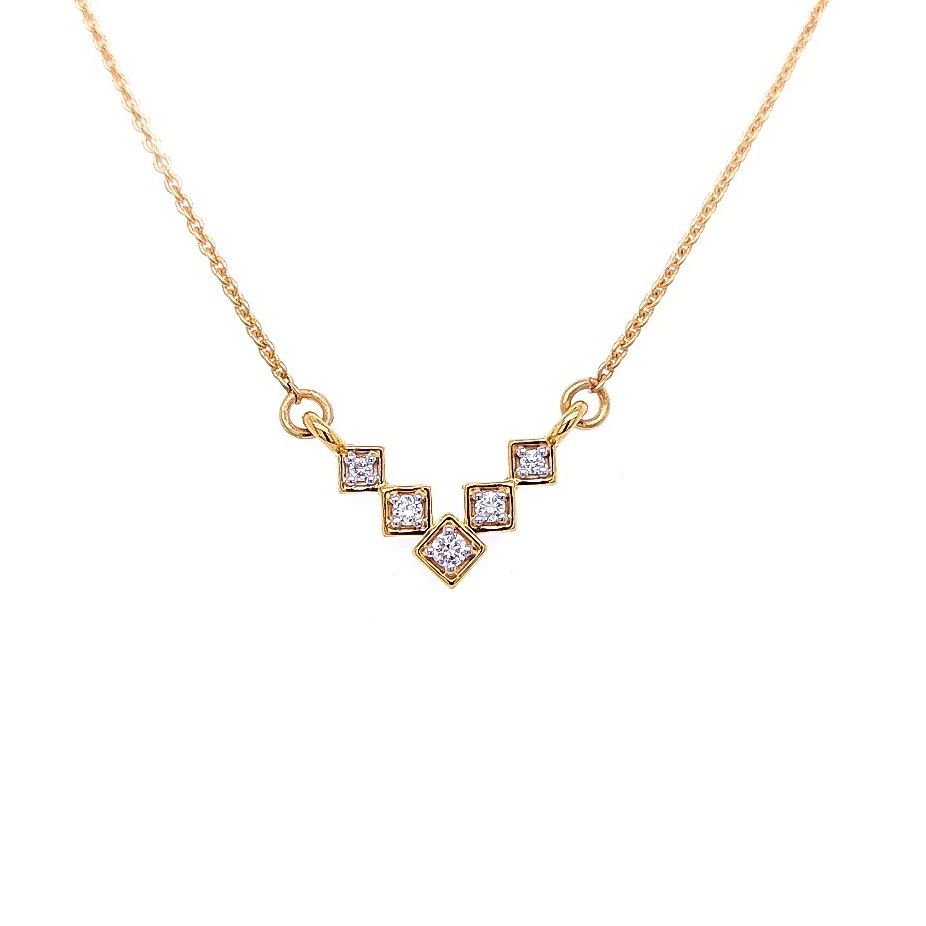 Triad Diamond Chain Necklace - Image 3
