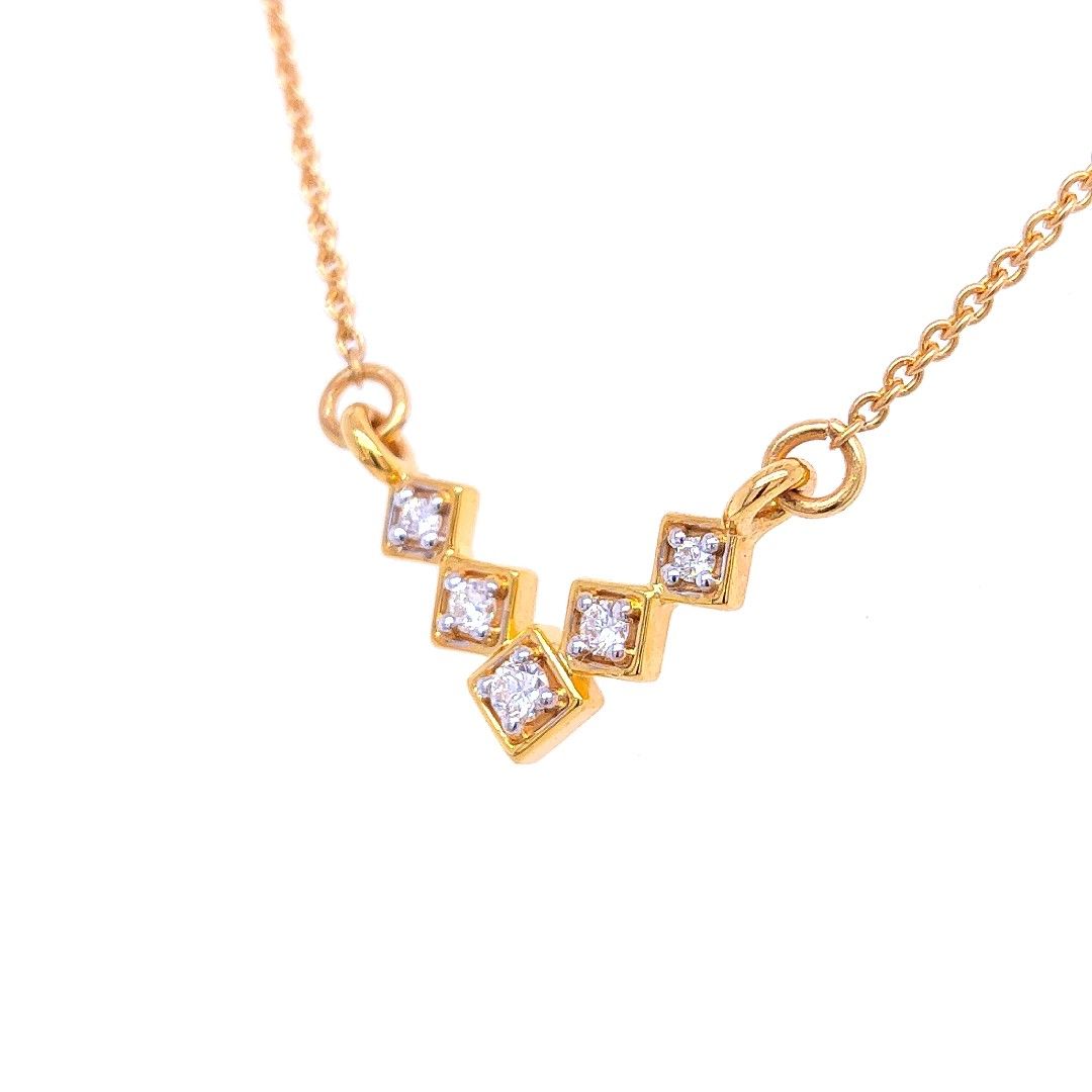 Triad Diamond Chain Necklace - Image 2