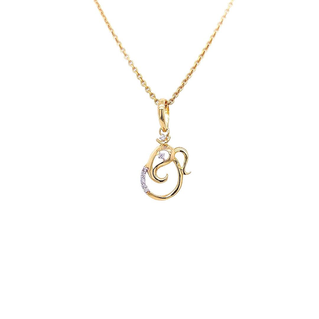 Elegant Lord Ganesh Diamond Pendant - Image 2