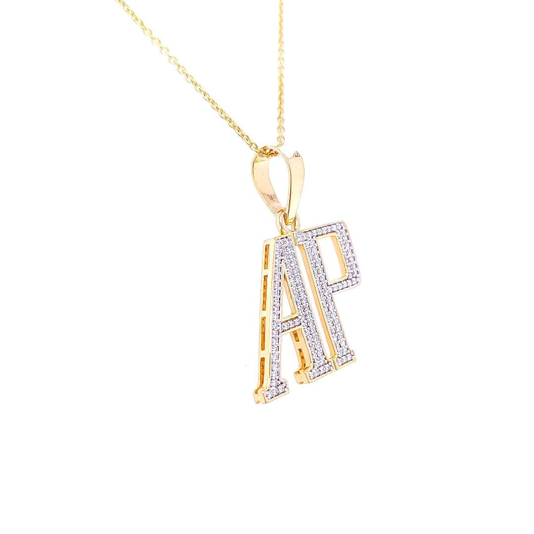 Letter ap diamond pendant - Image 2