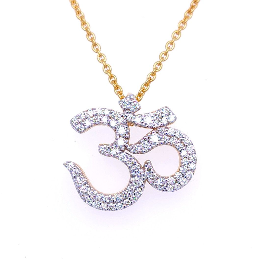 Om gold diamond pendant - Image 2