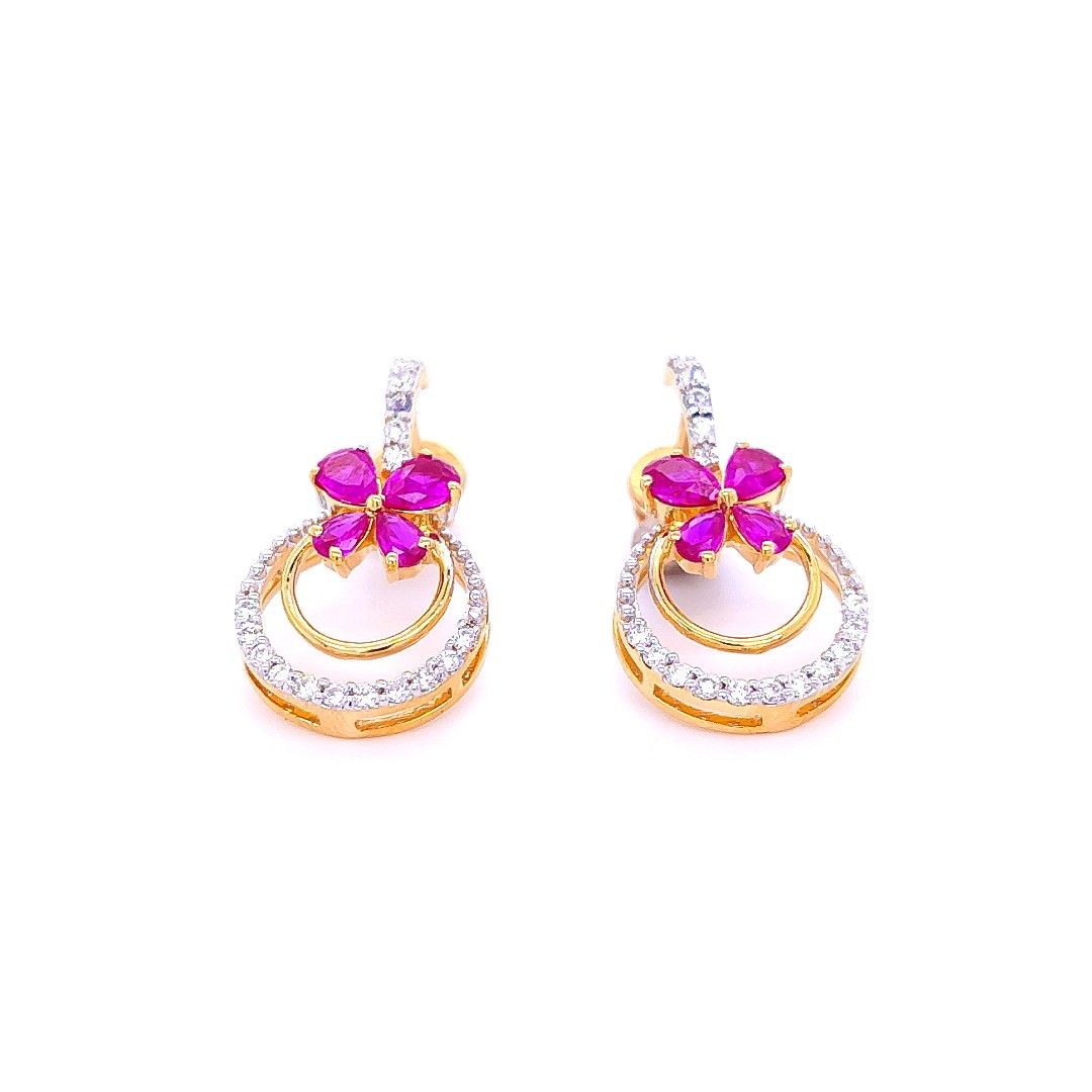 Mona Ruby Diamond Pendant & Earring Set - Image 3