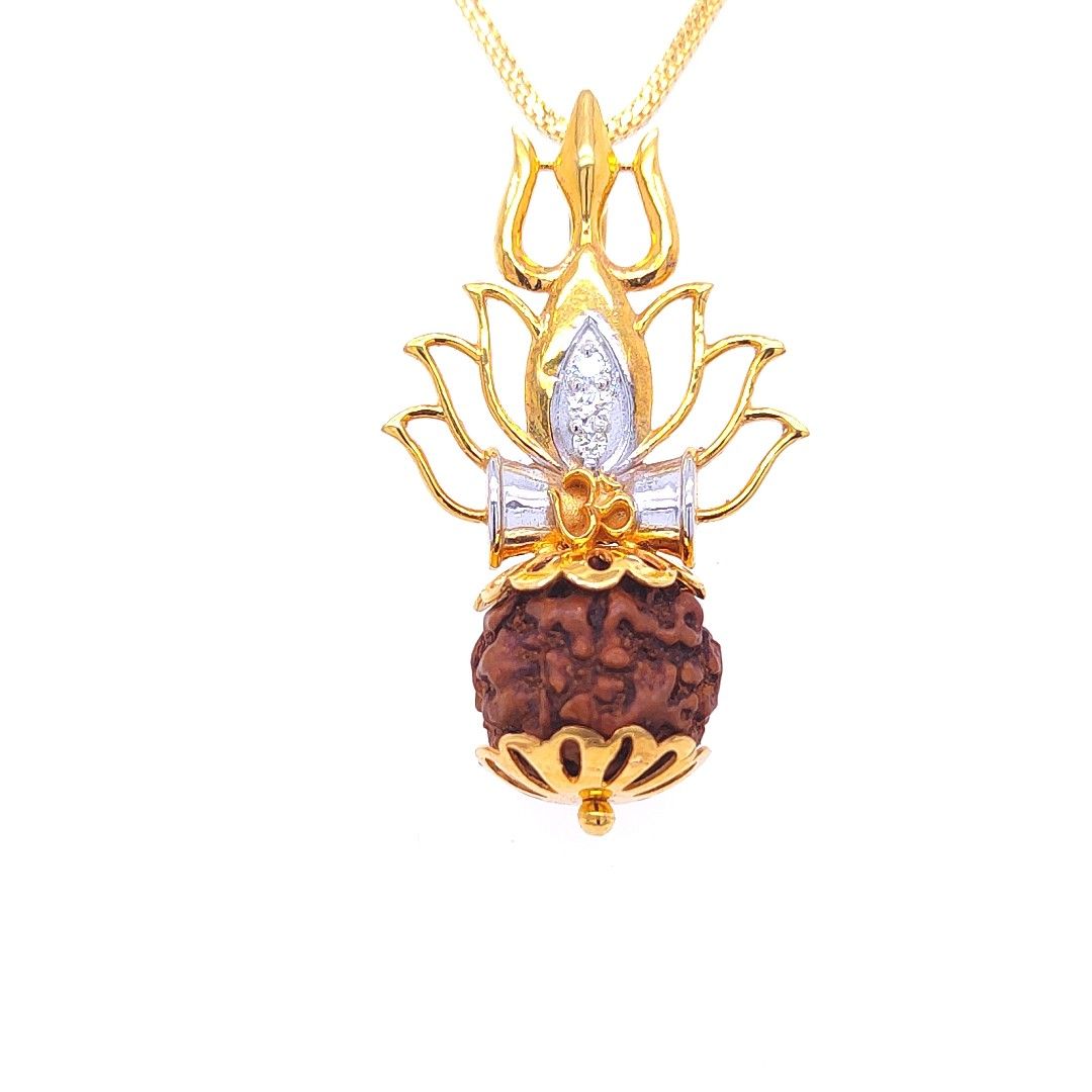 Trishul Rudraksh Diamond Pendant - Image 2