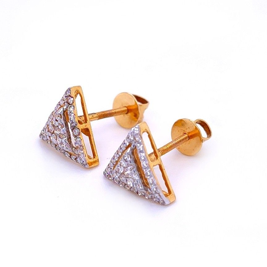 Whimsical triangular shape diamond earrings - Image 3