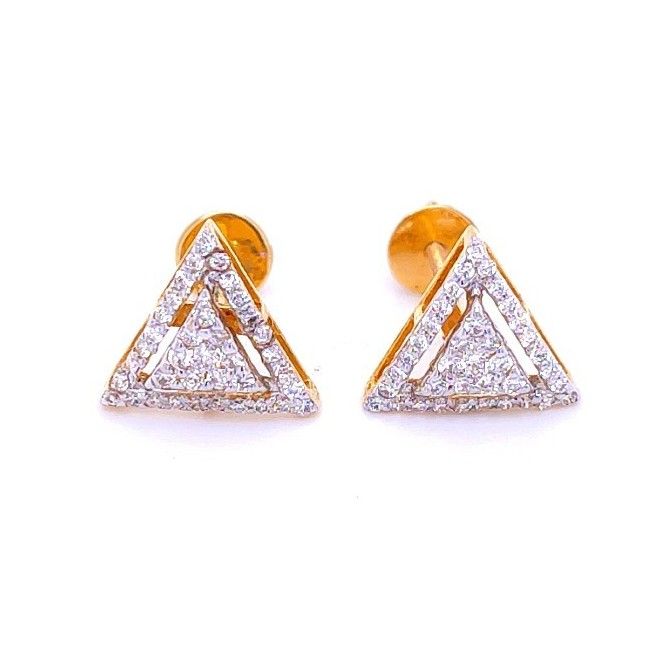 Whimsical triangular shape diamond earrings