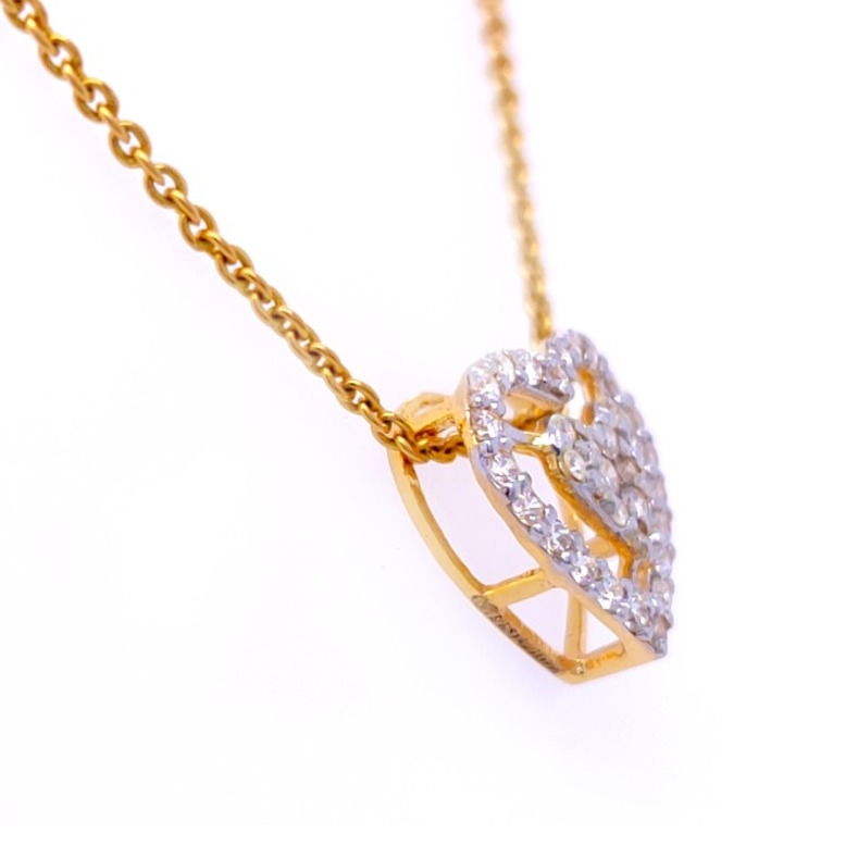 Heart in heart shape gold diamond pendant - Image 4
