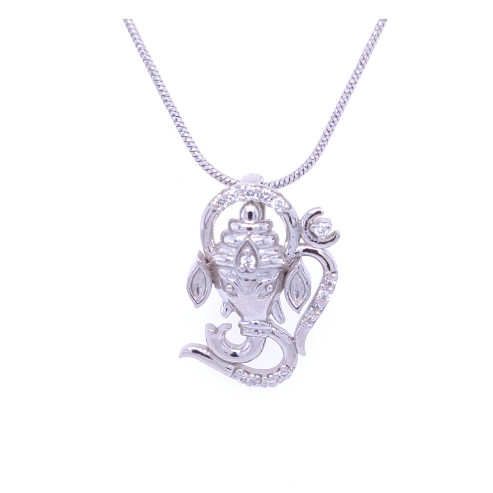 White gold lord ganshe diamond pendant - Image 2