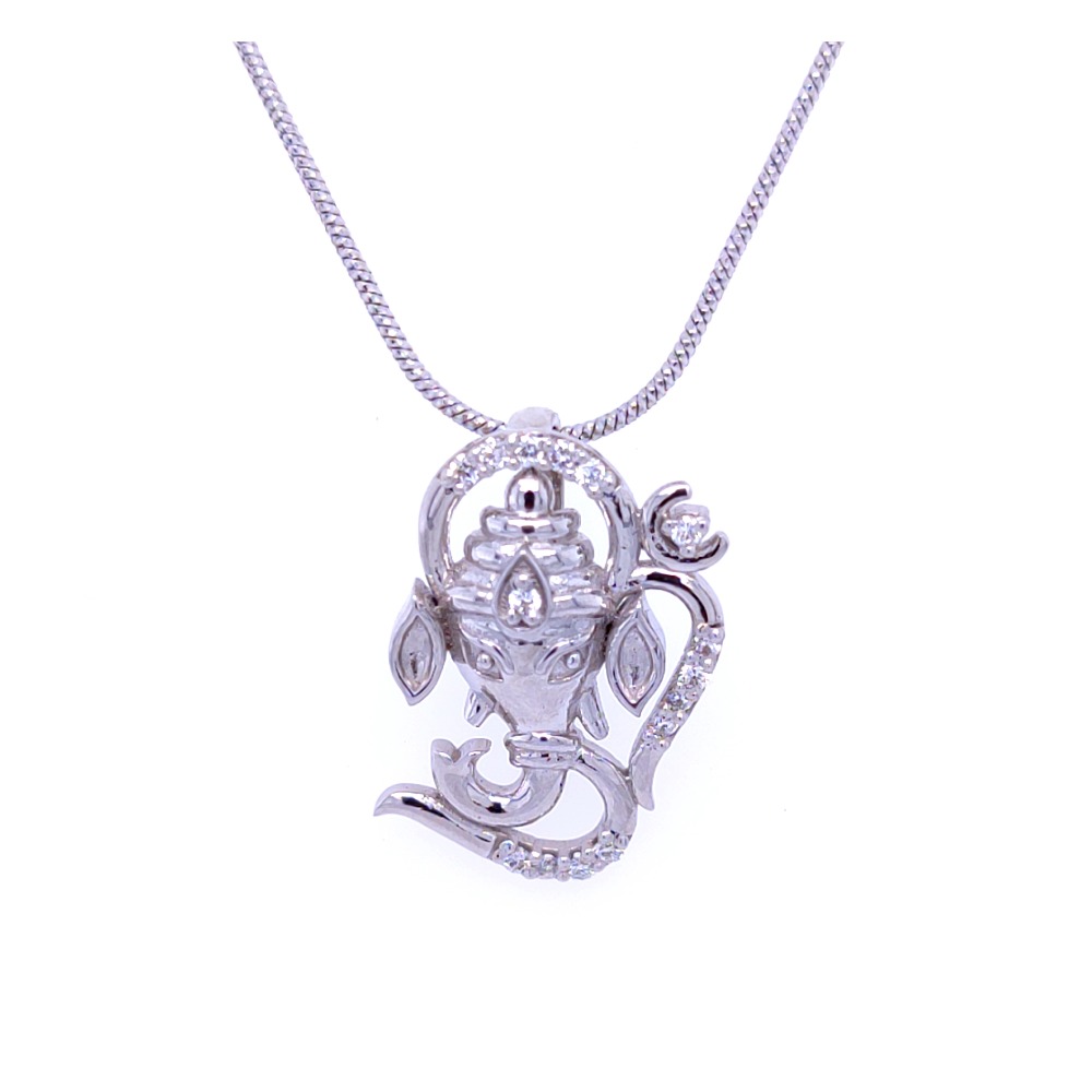 White gold lord ganshe diamond pendant
