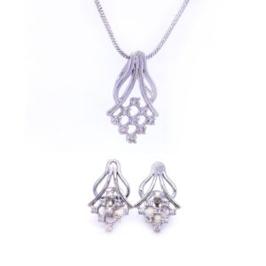 Nightingale diamond pendant & earrings set