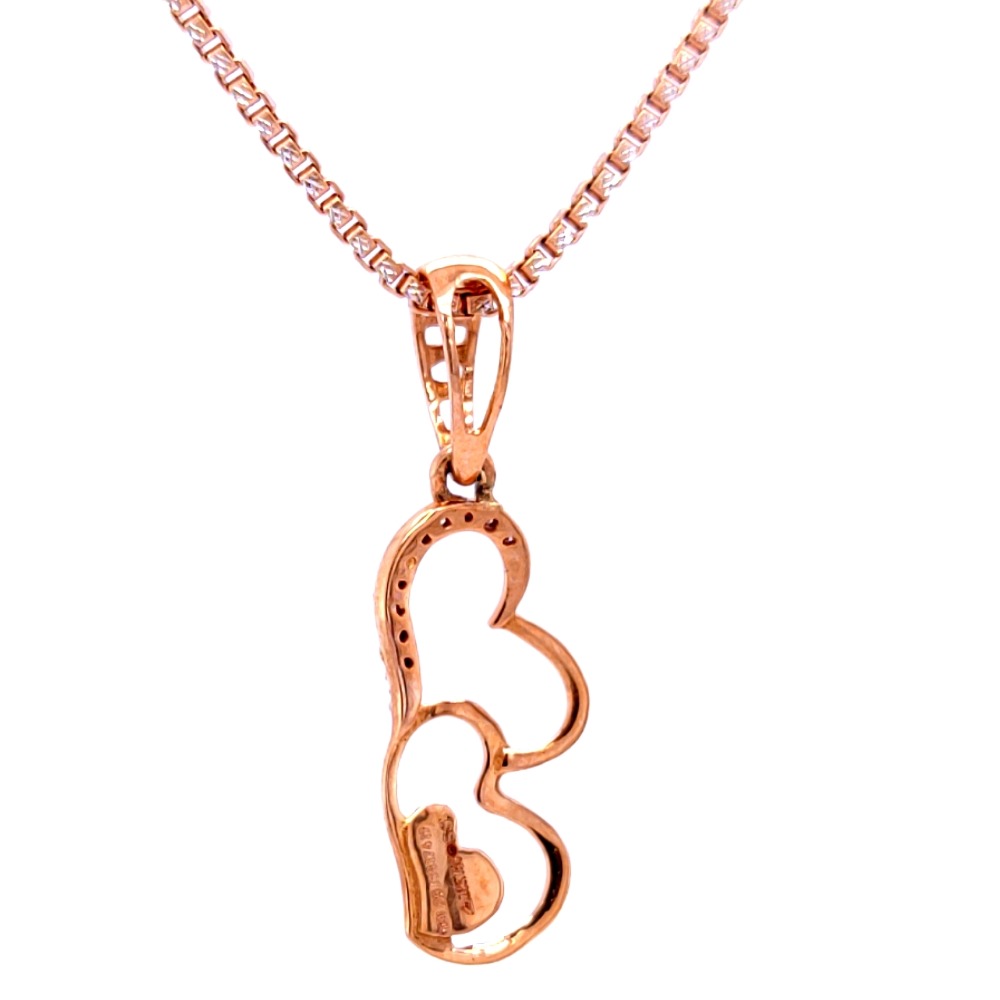 Amour heart diamond in rose gold delicate pendant - Image 4