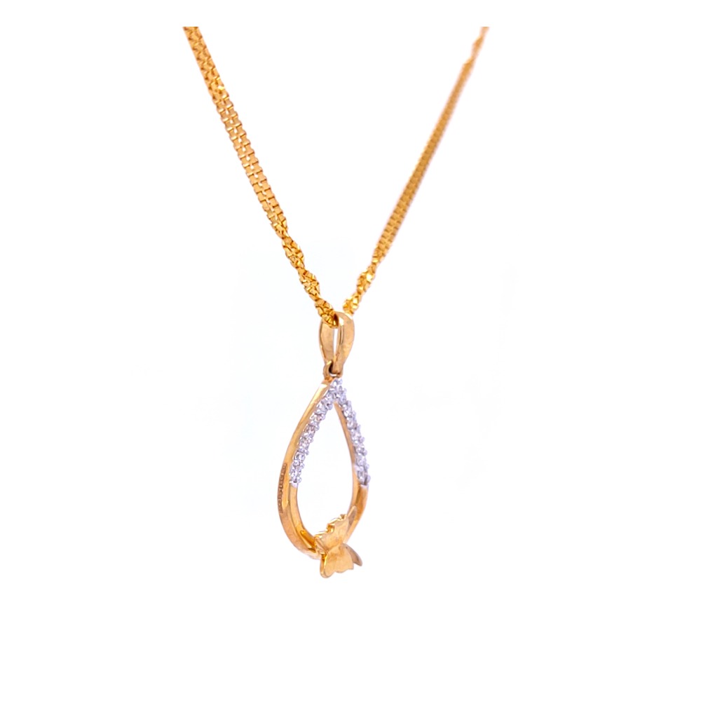Charismatic butterfly diamond gold pendant - Image 3