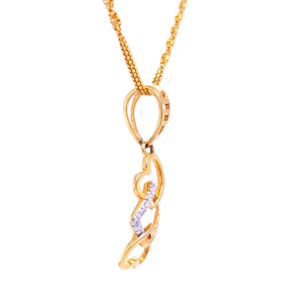 Two heart mingle delicate diamond pendant - Image 3