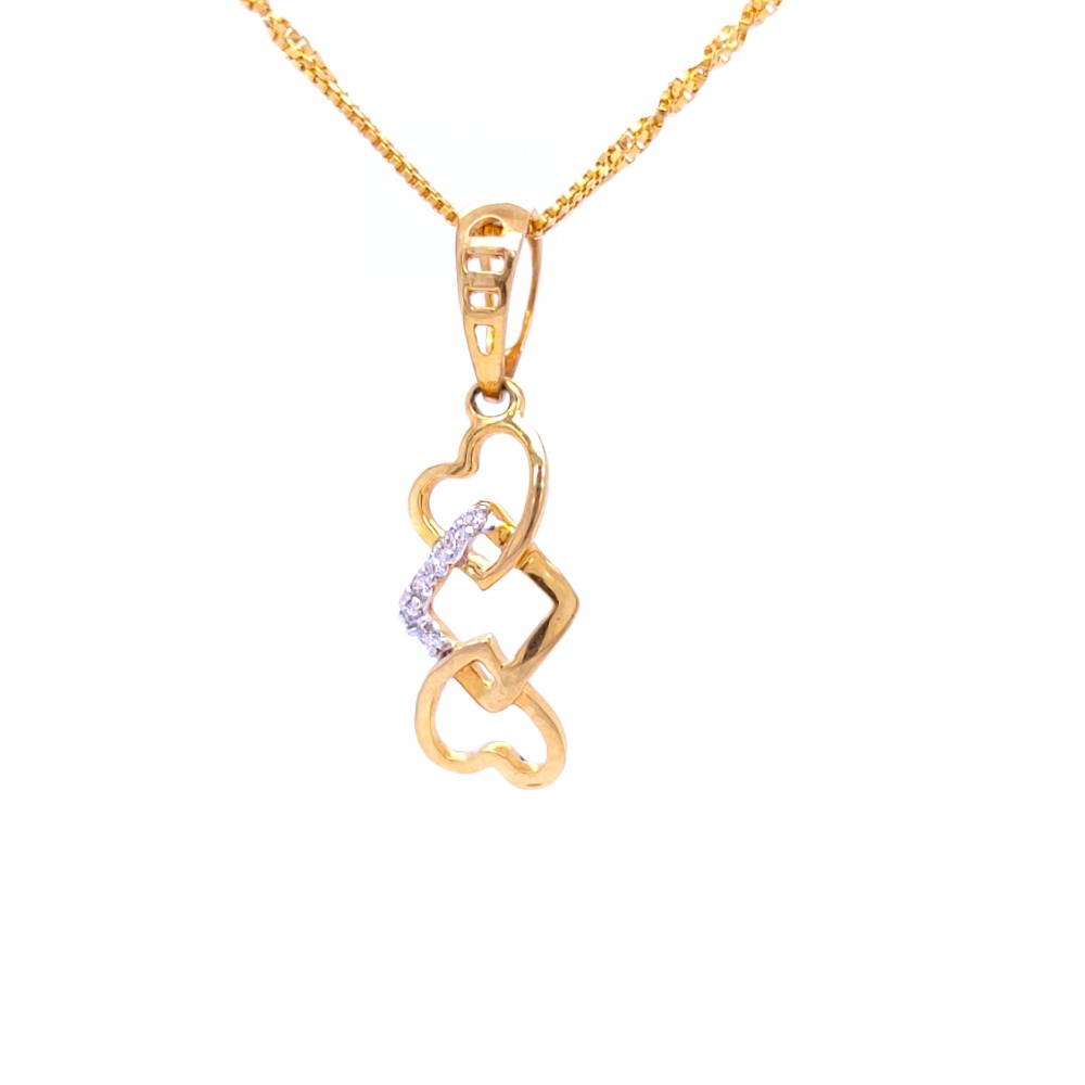 Two heart mingle delicate diamond pendant - Image 2