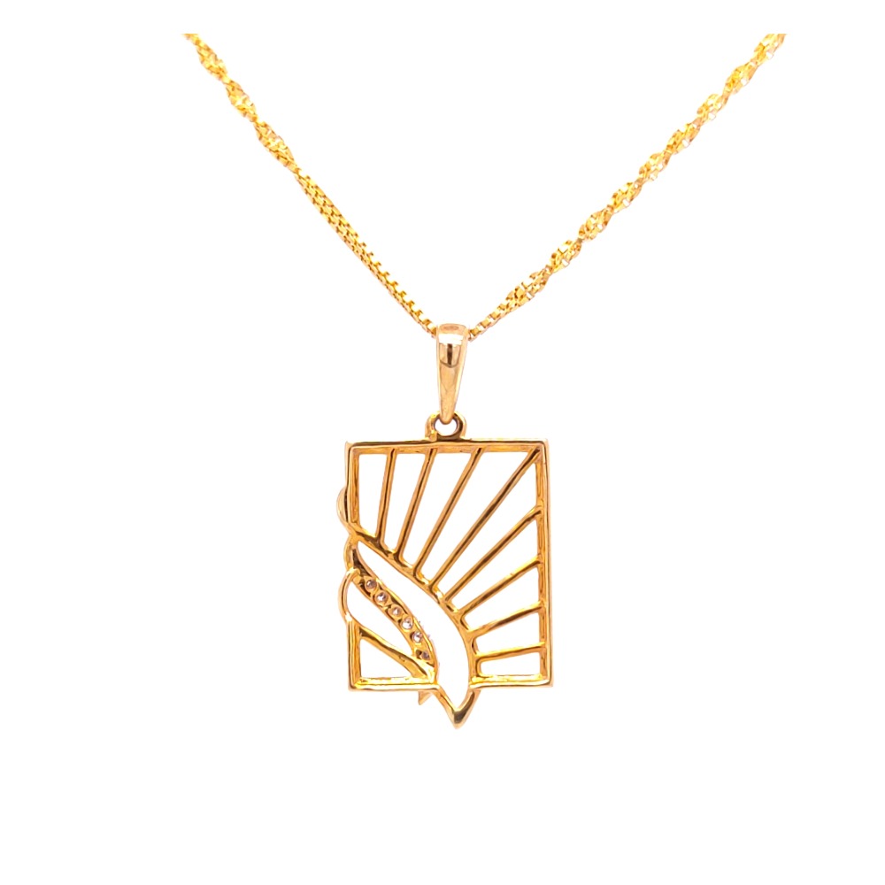 Delicate rectangular diamond pendant - Image 3