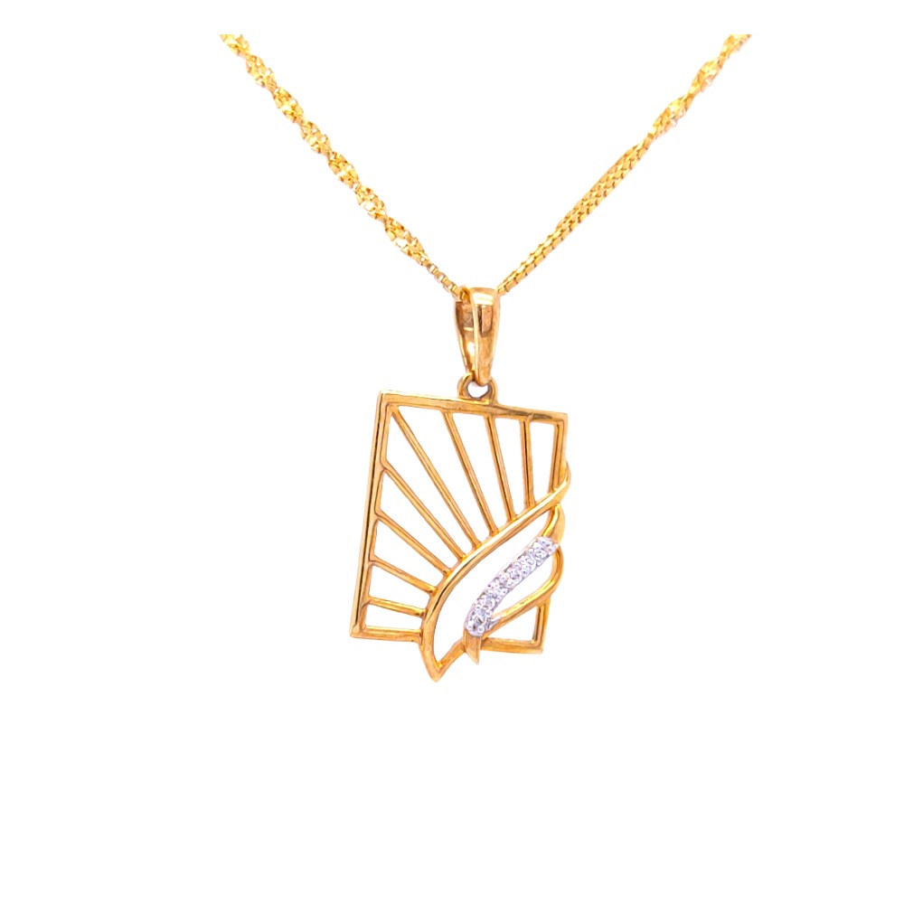 Delicate rectangular diamond pendant - Image 2